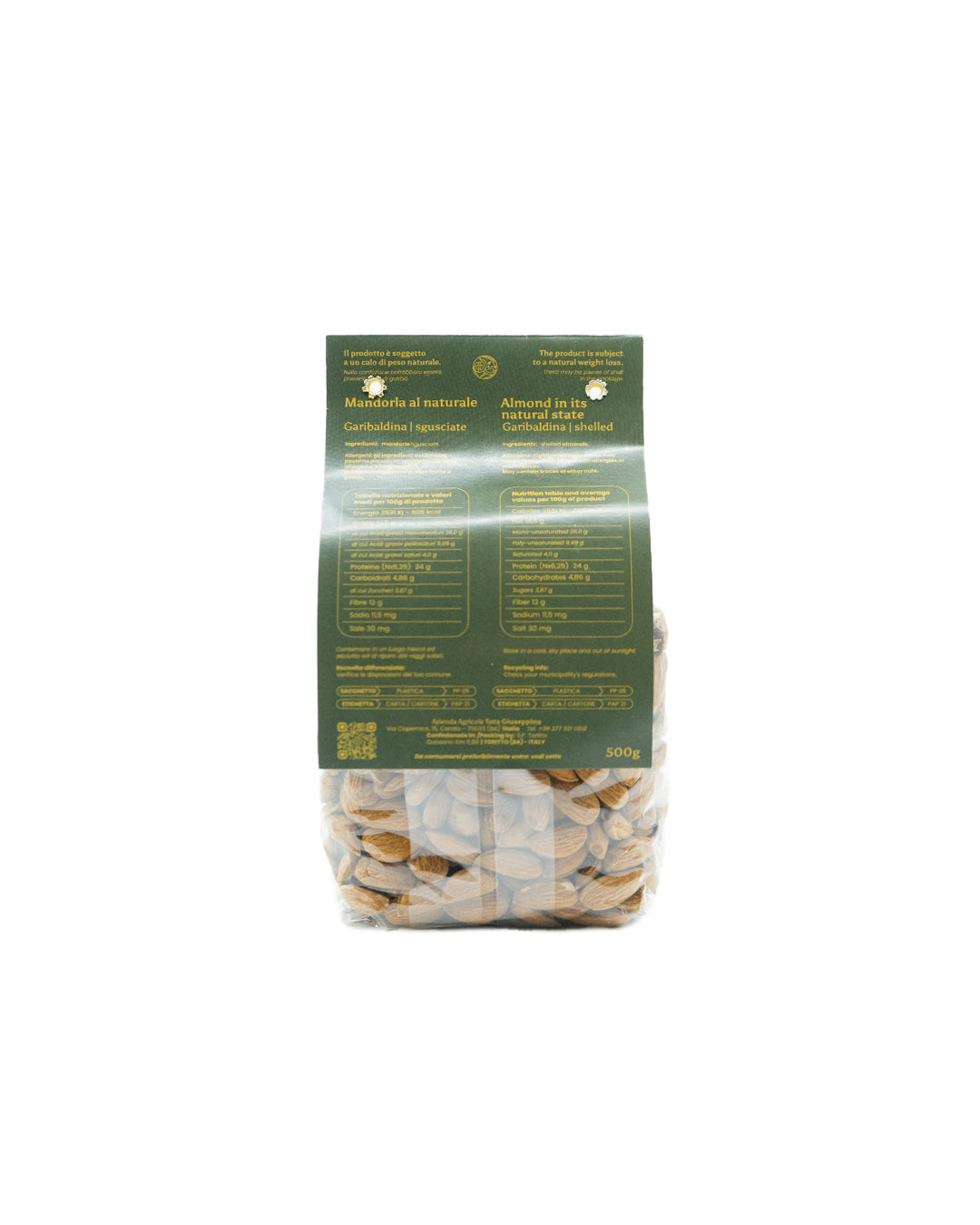 Mandorle "Garibaldina" al Naturale 500g