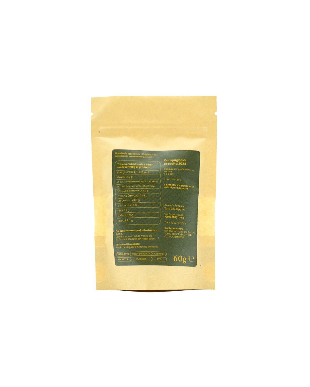 Almonds "Garibaldina" - Natural 60g