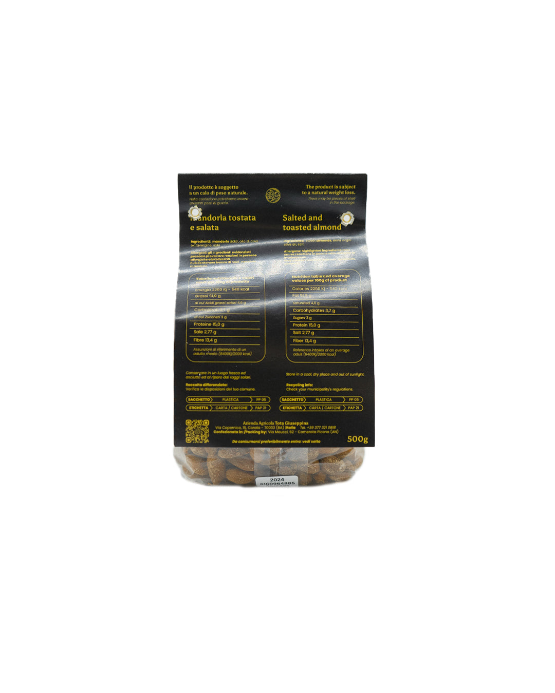 Mandorle "Garibaldina" Tostate e Salate 500g