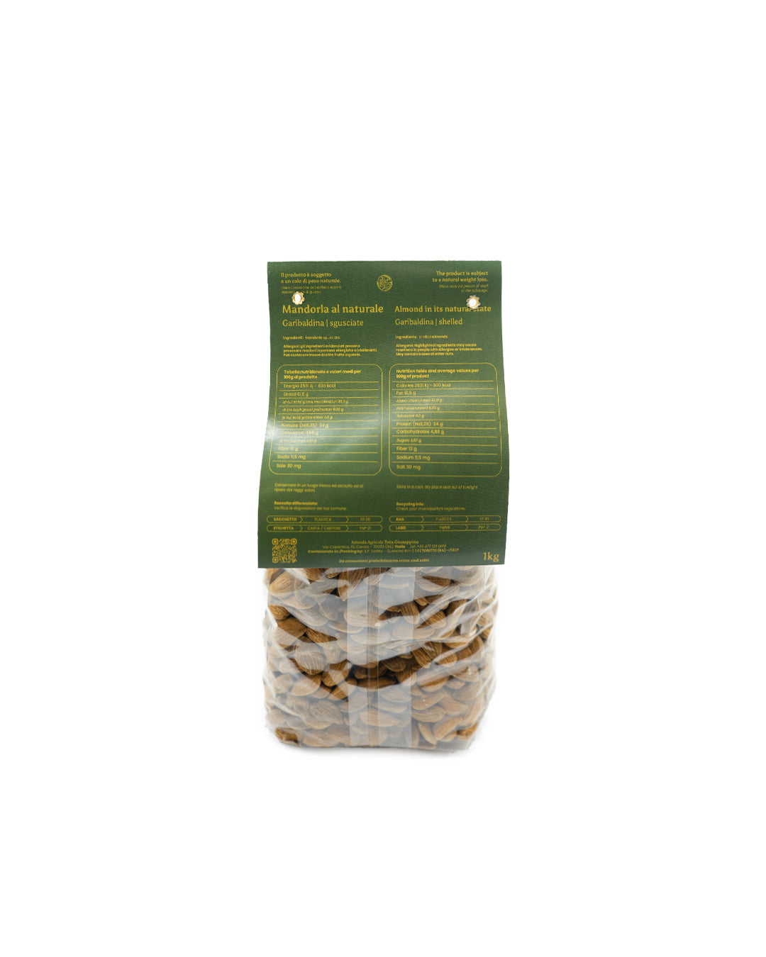 Mandorle "Garibaldina" al Naturale 1Kg